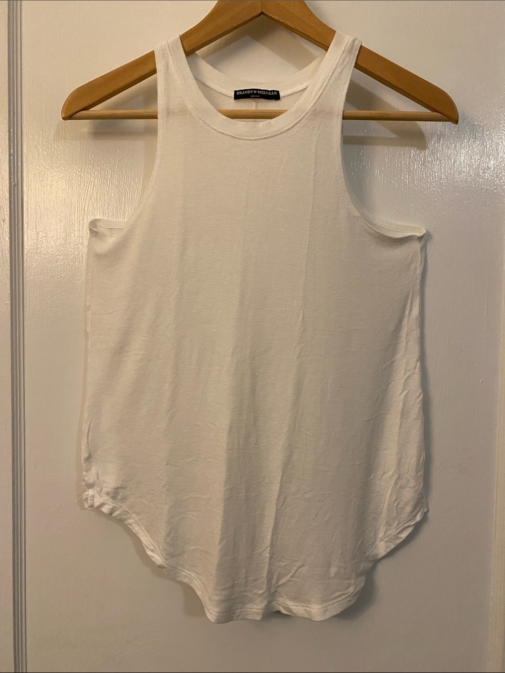Brandy Melville White Scoop Neck Tank One Size